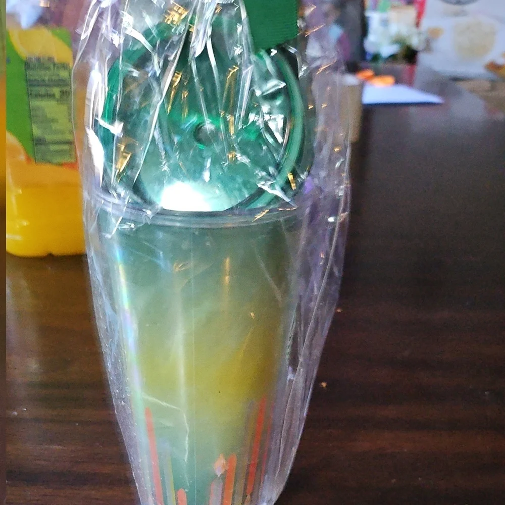 Starbucks Vibrant Green and Orange Tumbler